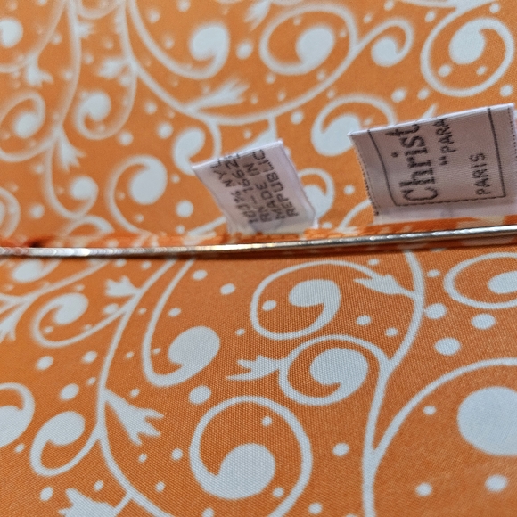 Vintage Christian Dior 70s 80s Orange Paisley pattern Umbrella - Picture 14 of 15